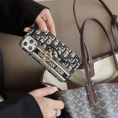 CD iPhone Case With Card Holder Black-KKY240115-GTOCASE