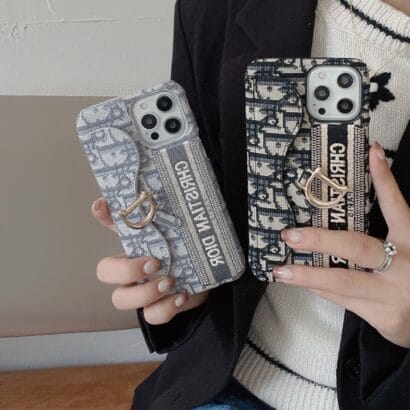 CD iPhone Case With Card Holder Gray-KKY240115-GTOCASE