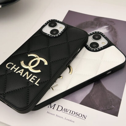 Leather CC iPhone Case Black-JB240320-GTOCASE