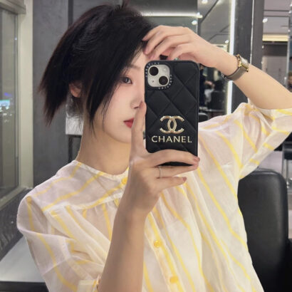 Leather CC iPhone Case Black-JB240320-GTOCASE