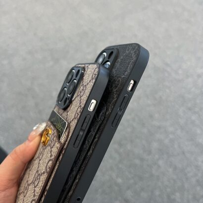 Classic GG iPhone Case With Card Holder Black -KBK240425-GTOCASE