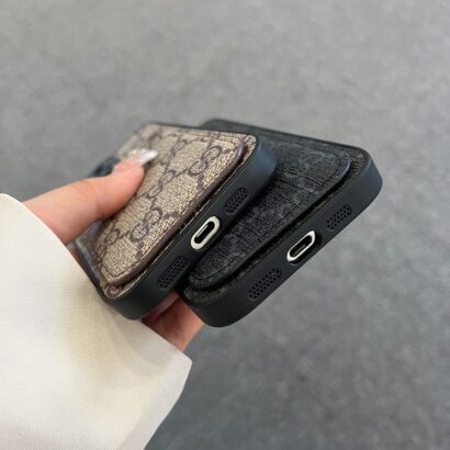 Classic GG iPhone Case With Card Holder Black -KBK240425-GTOCASE