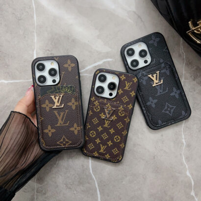 Classic KK iPhone Case With Card Holder -Black printing-KKD240313-GTOCASE