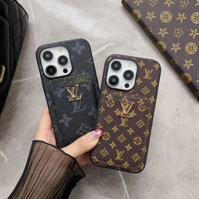 Classic KK iPhone Case With Card Holder -Black printing-KKD240313-GTOCASE