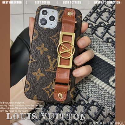 Leather Monogram iPhone Case With Holder-DK231215-GTOCASE