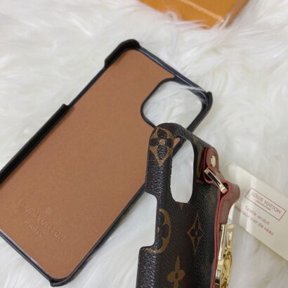 Leather Monogram iPhone Case With Holder-DK231215-GTOCASE