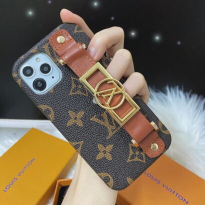Leather Monogram iPhone Case With Holder-DK231215-GTOCASE