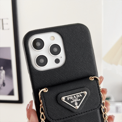 PR iPhone Case With Wallet And Strap Black -SlK240403-GTOCASE