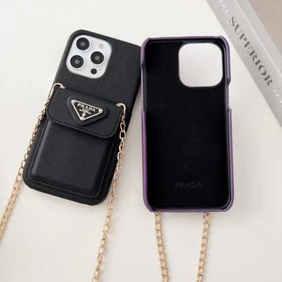 PR iPhone Case With Wallet And Strap Black -SlK240403-GTOCASE