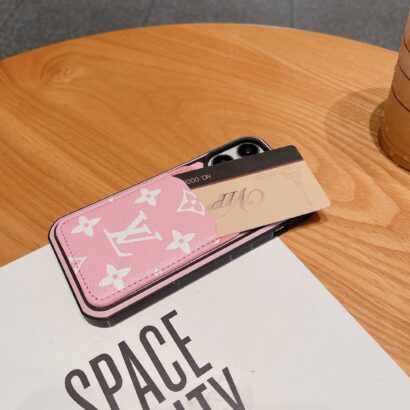 Monogram iPhone Case With Card Holder Pink Printing -ZP241107-GTOCASE