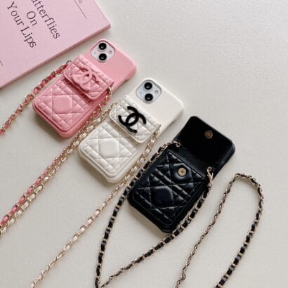 CC iPhone Case With Wallet And Strap Pink -GS241602-GTOCASE
