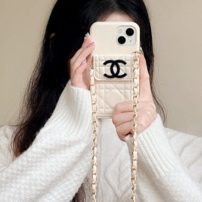 CC iPhone Case With Wallet And Strap White -GS241602-GTOCASE