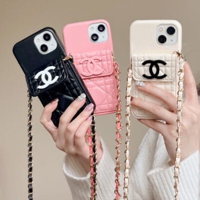 CC iPhone Case With Wallet And Strap Pink -GS241602-GTOCASE