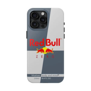 Trendy Red Bull motif iPhone case for 14/13/12, slim fit with precise cutouts, combines style and shock absorption for energy drink lovers.