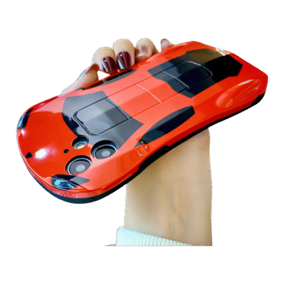 Trendy 3D Racing Car Glitter iPhone Case with Instagram-style design for iPhone 15 Pro Max/14 Pro Max/13 Pro Max - Sparkling full protection case