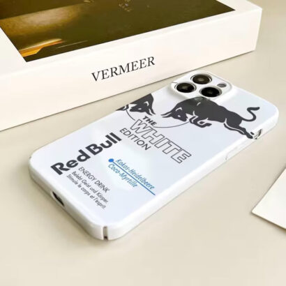 Red Bull inspired iPhone case with military-grade shockproof protection, vibrant energy drink artwork, for iPhone 12/13/14 Pro Max, stylish phone cover for fans