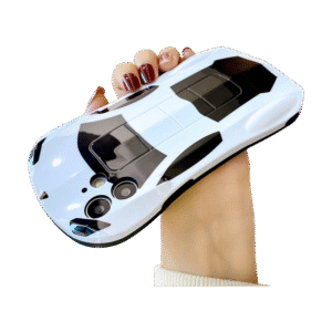 3D Racing Car Glitter iPhone Case with dynamic embossed design & sparkling finish - Shockproof protective cover for iPhone 16 Pro Max/15 Pro Max/14 Pro Max/13 Pro Max