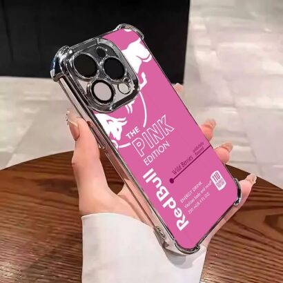 Pink Red Bull Phone Case with military-grade protection & vibrant design for iPhone 15 Pro Max - shockproof cover with air cushion corners