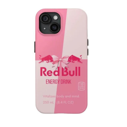 Stylish Red Bull themed iPhone 14/13/12 case featuring anti-slip grip, slim profile & reinforced corners - fashionable protective phone cover