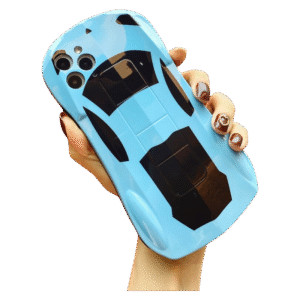 3D Racing Car Glitter iPhone Case with full edge protection for iPhone 16 Pro Max/15 Pro Max/14 Pro Max - Unique 3D design & vibrant sparkle colors