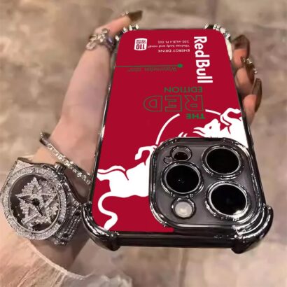 Eye-catching Red Bull Phone Case for iPhone 15 Pro Max - Ultra protective with 4-corner airbags & vibrant color