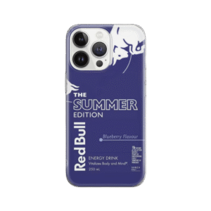 Slim Red Bull themed iPhone 13 case with precise cutouts, compatible with wireless charging and responsive buttons