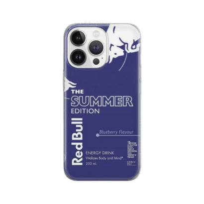 Slim Red Bull themed iPhone 13 case with precise cutouts, compatible with wireless charging and responsive buttons
