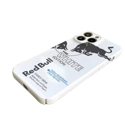 Dual-layer shockproof iPhone case featuring Red Bull design, high-resolution scratch-resistant print, slim fit for iPhone 12/13/14 Pro Max, trendy protective cover