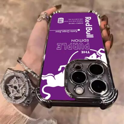 Purple Red Bull Phone Case with military-grade protection & vibrant HD print for iPhone 15 Pro Max - shockproof cover with quad-corner airbag tech