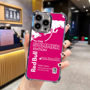 Durable Red Bull iPhone 15 Pro Max case featuring four-corner air cushion technology and perfect fit for all buttons