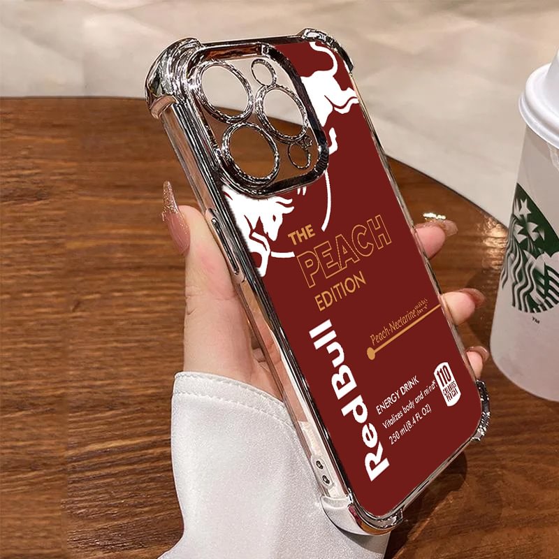 Red Bull themed iPhone 15 Pro Max case - rugged airbag design with vibrant print for Samsung & Google phones