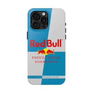 Red Bull inspired iPhone case with dual-layer shockproof protection for iPhone 12/13/14 Pro Max, vibrant artwork, precise button coverage, trendy phone cover for sports fans